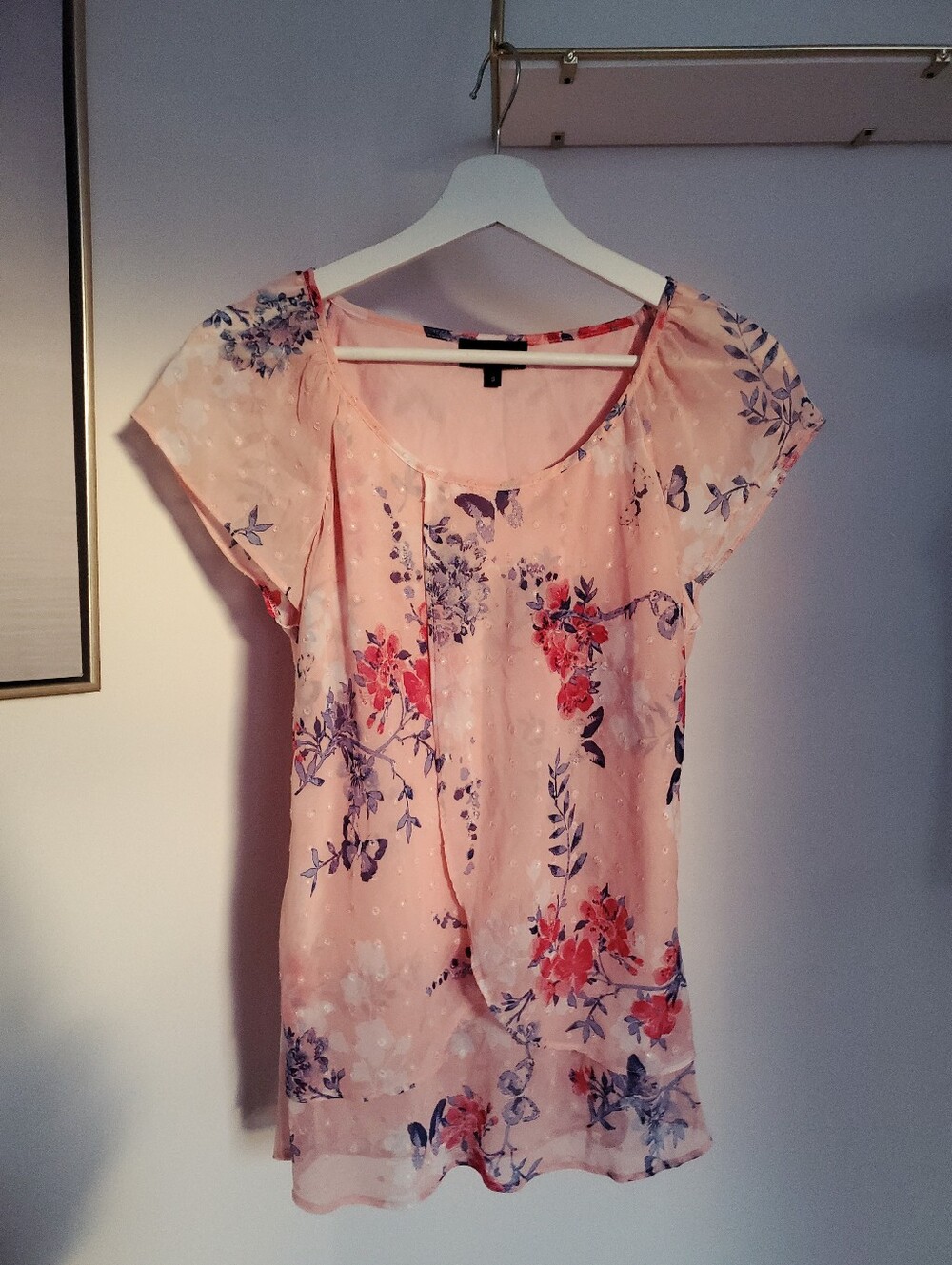 Tamara H Pink Floral Short Sleeve Blouse